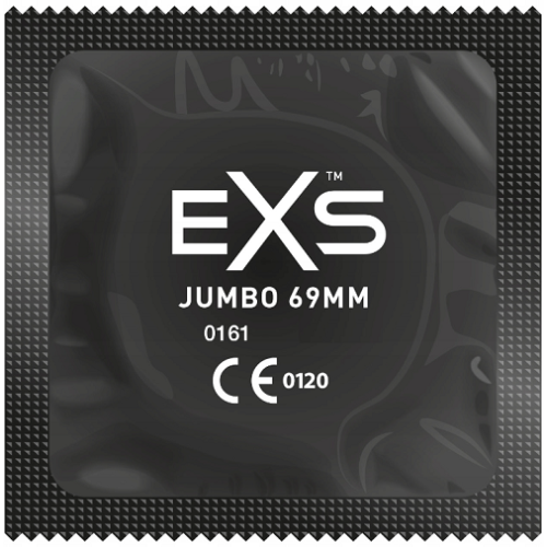 EXS Jumbo — найбільші презервативи EXS (69 мм ширина, 221–223 мм довжина) для просторого фіту та надійного захисту
