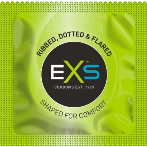 EXS Ribs and Dots — презервативи з ребрами та крапками (Extreme 3-in-1) для максимальної стимуляції обох партнерів